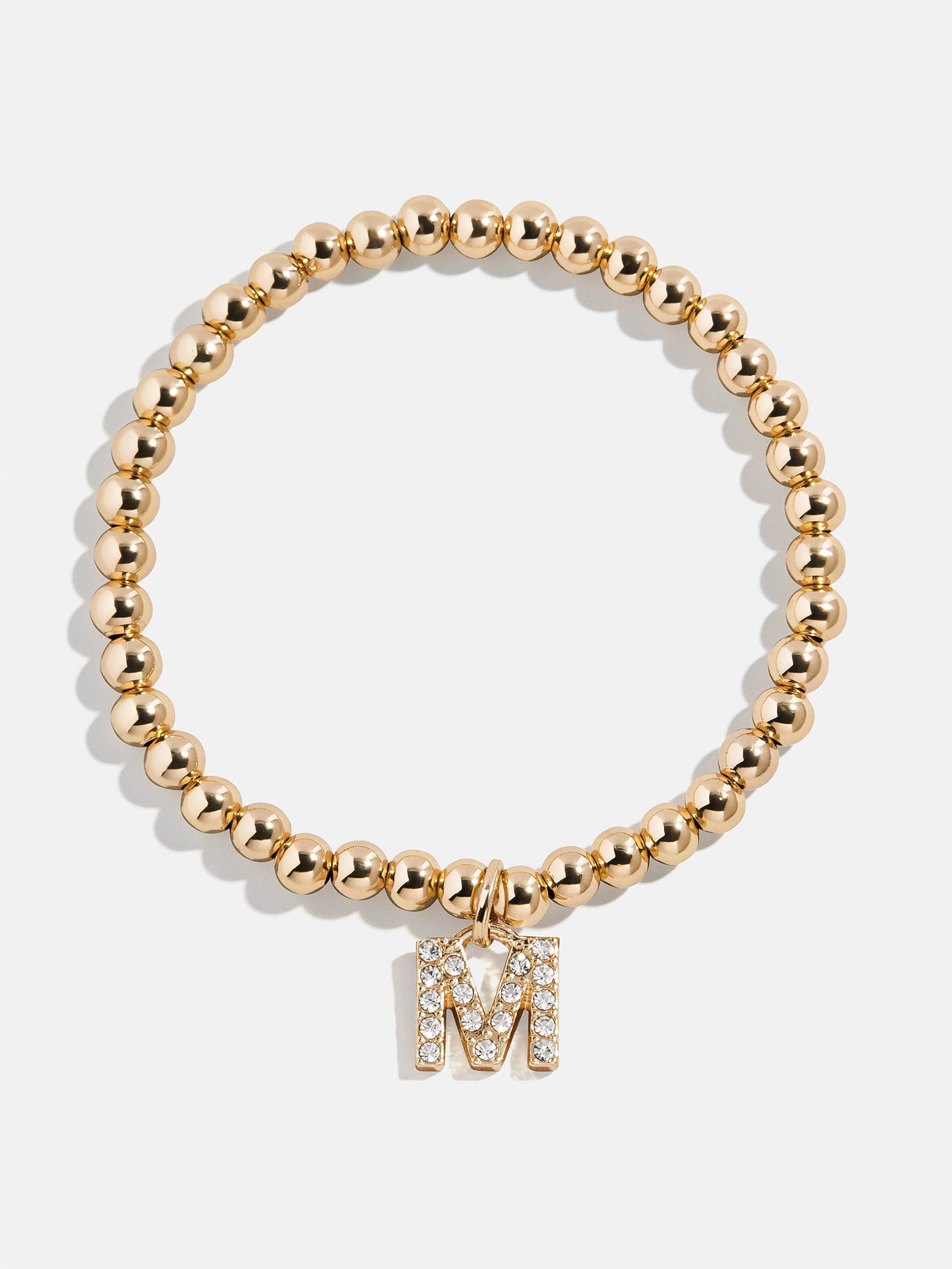 Gold/Pavé Dangle Charm Initial Pisa Bracelet  - M