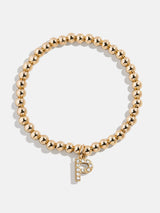 BaubleBar Gold/Pavé Dangle Charm Initial Pisa Bracelet  - P - 
    Beaded bracelet for stacking 
  
