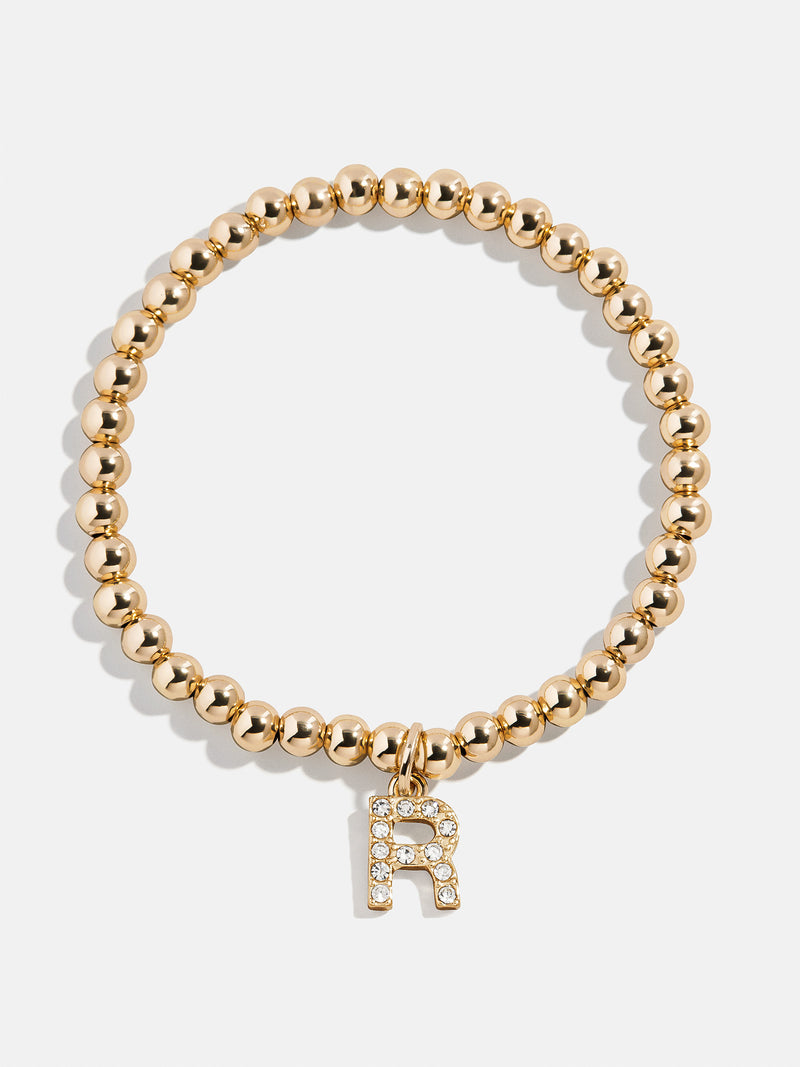 Gold/Pavé Dangle Charm Initial Pisa Bracelet  - R