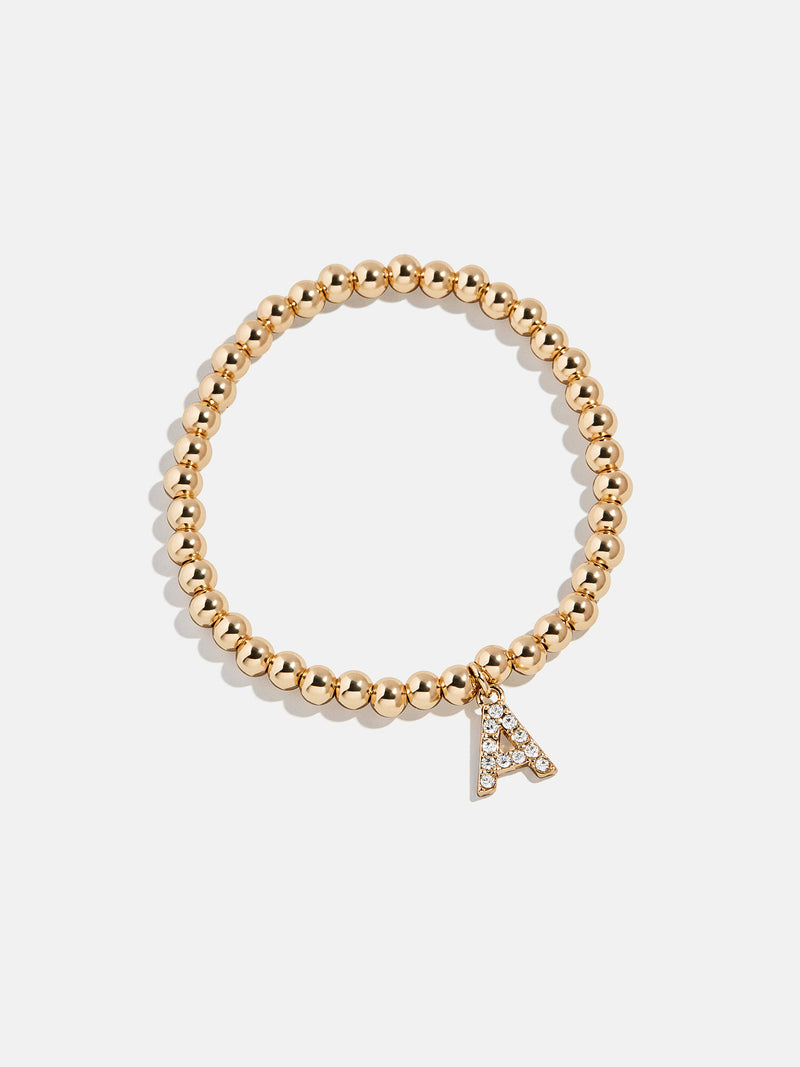 BaubleBar Dangle Charm Initial Pisa Bracelet - Gold/Pavé - 
    Beaded bracelet for stacking 
  
