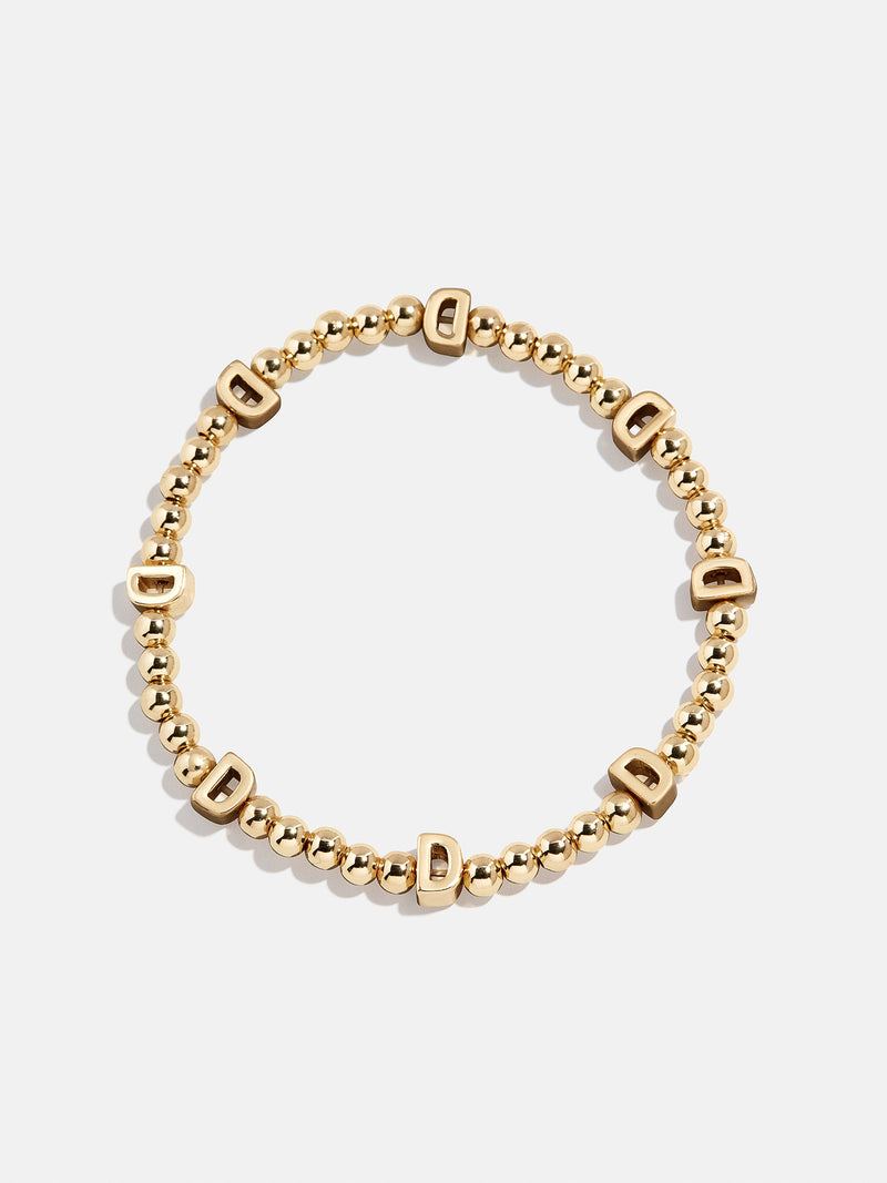 Gold Repeating Initial Pisa Bracelet - D