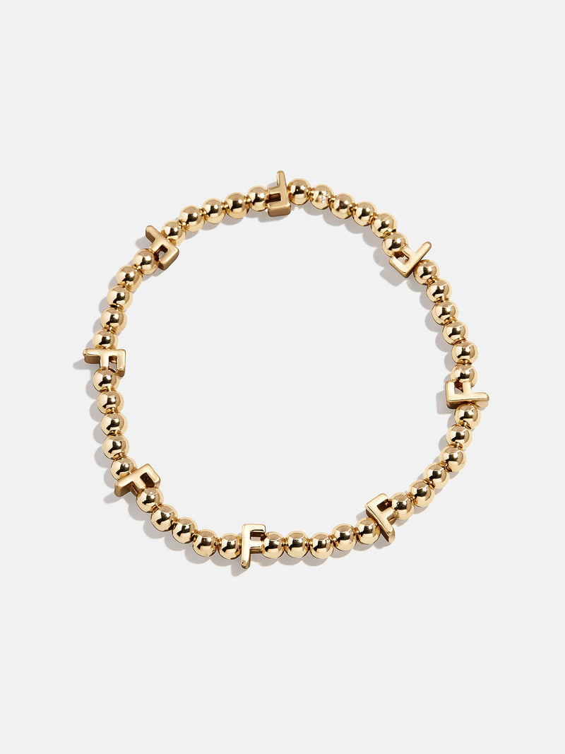 Gold Repeating Initial Pisa Bracelet - F
