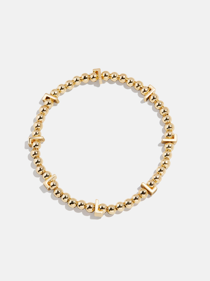 Gold Repeating Initial Pisa Bracelet - L