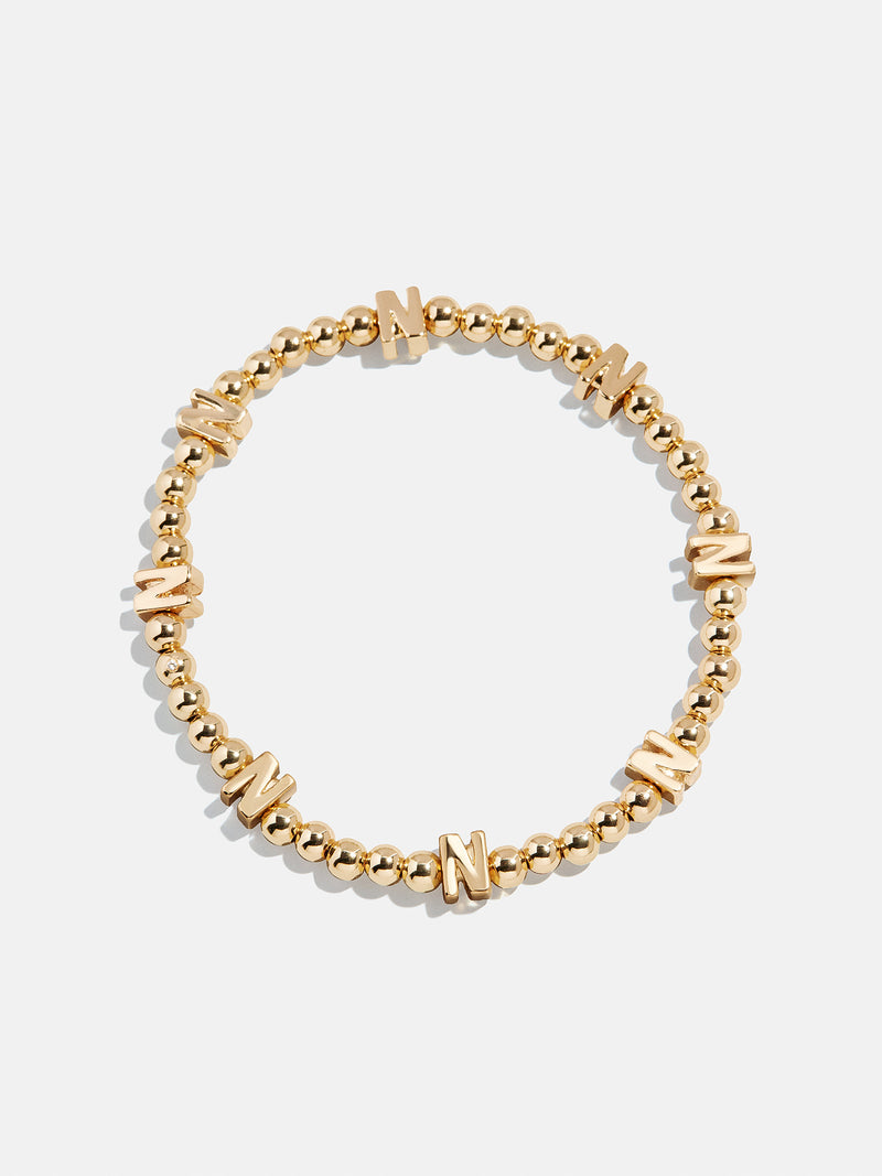 Gold Repeating Initial Pisa Bracelet - N