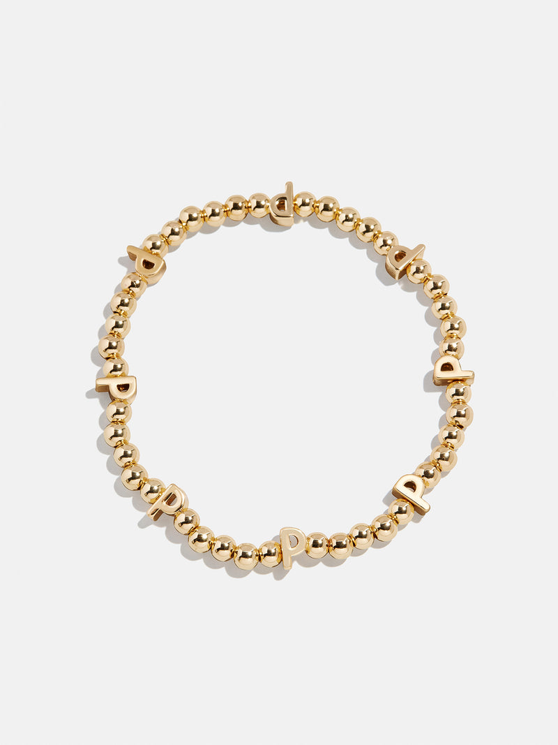 Gold Repeating Initial Pisa Bracelet - P
