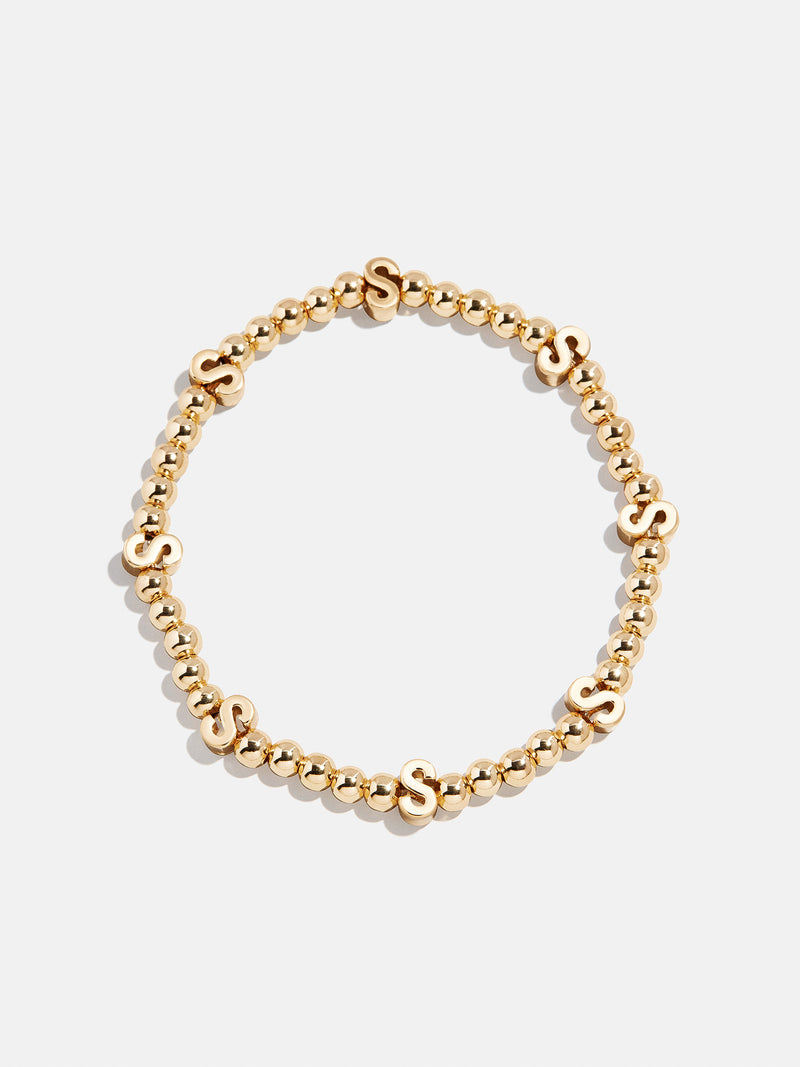 Gold Repeating Initial Pisa Bracelet - S