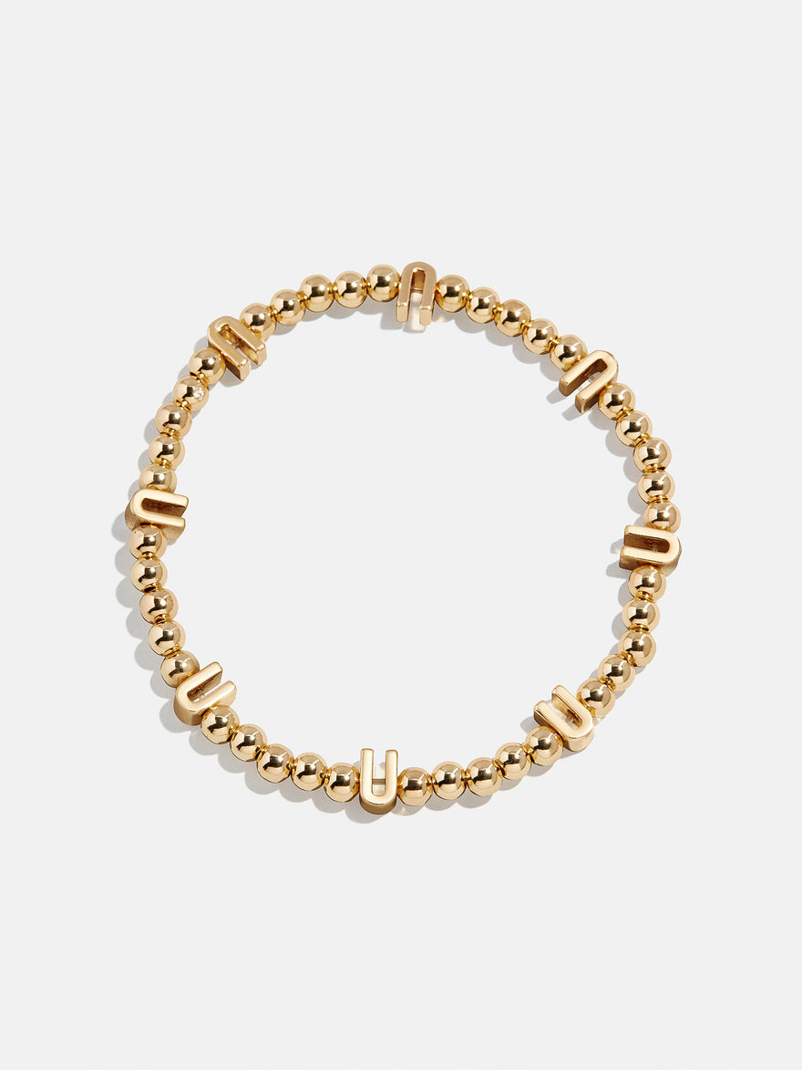 Gold Repeating Initial Pisa Bracelet - U