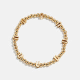 Gold Repeating Initial Pisa Bracelet - U