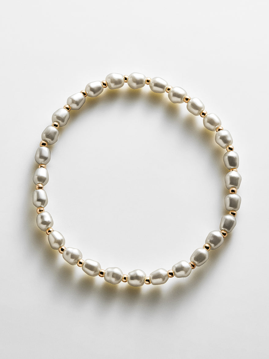 Pearl Stretch Bracelet - Repeating Pearl