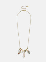 BaubleBar Nutcracker Ballet Christmas Charm Necklace - Nutcracker - 
    Gold ball chain with charms 
  
