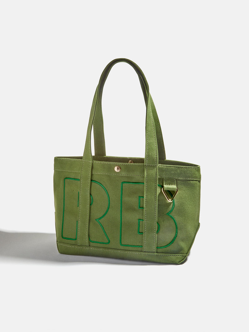 BaubleBar Kelly Green - 
    Personalized canvas tote bag with custom embroidered initials 
  
