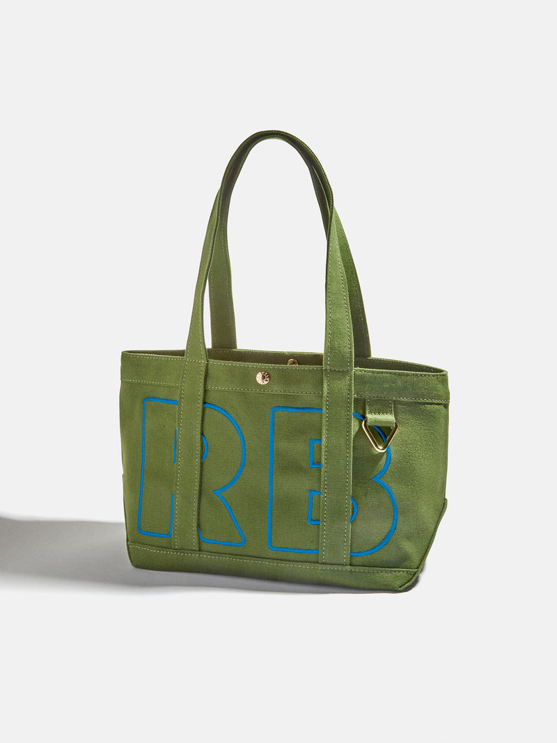 BaubleBar Royal Blue - 
    Personalized canvas tote bag with custom embroidered initials 
  
