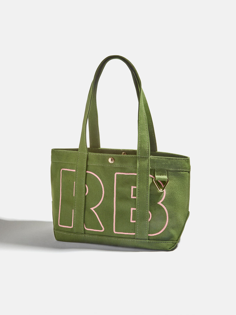 BaubleBar Soft Pink - 
    Personalized canvas tote bag with custom embroidered initials 
  
