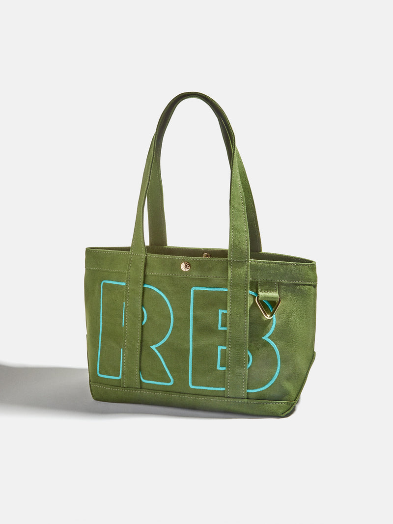 BaubleBar Turquoise - 
    Personalized canvas tote bag with custom embroidered initials 
  
