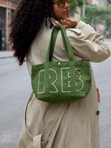 BaubleBar Turquoise - 
    Personalized canvas tote bag with custom embroidered initials 
  
