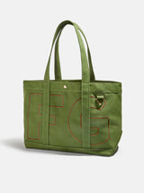 BaubleBar Chocolate Brown - 
    Personalized canvas tote bag with custom embroidered initials 
  
