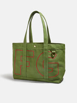BaubleBar Cherry Red - 
    Personalized canvas tote bag with custom embroidered initials 
  
