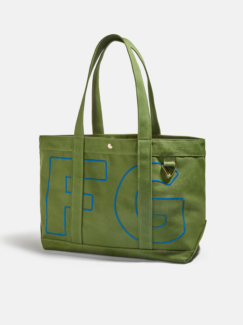 BaubleBar Royal Blue - 
    Personalized canvas tote bag with custom embroidered initials 
  
