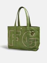 BaubleBar Soft Pink - 
    Personalized canvas tote bag with custom embroidered initials 
  
