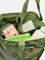 BaubleBar Kelly Green - 
    Personalized canvas tote bag with custom embroidered initials 
  
