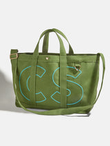 BaubleBar Turquoise - 
    Personalized canvas tote bag with custom embroidered initials 
  
