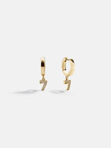 BaubleBar Varsity Number Custom Huggie Earrings - Gold Single Digit - 
    Gold huggie earrings
  
