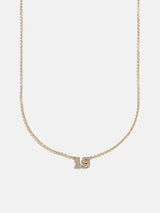 BaubleBar Varsity Gold/Pavé Number Custom Necklace - One Gold Station - 
    Personalized number necklace
  
