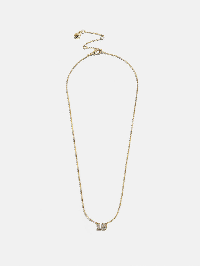 BaubleBar Varsity Gold/Pavé Number Custom Necklace - One Gold Station - 
    Personalized number necklace
  
