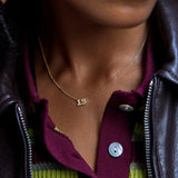 Varsity Gold/Pavé Number Custom Necklace - One Gold Station