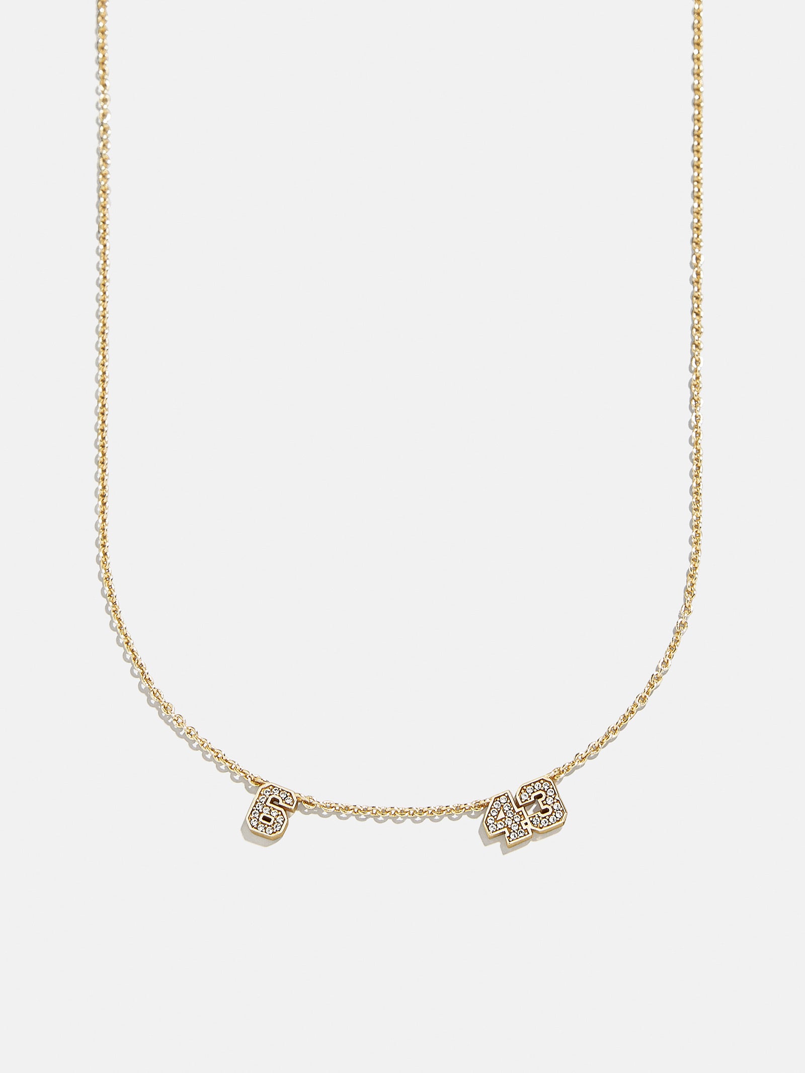 Varsity Number Custom Necklace - Two Gold Stations