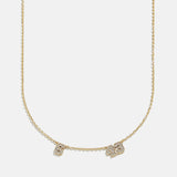 Varsity Number Custom Necklace - Two Gold Stations