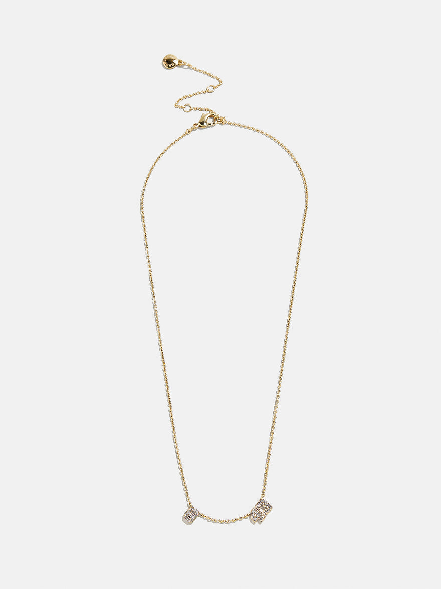 Varsity Number Custom Necklace - Two Gold Stations