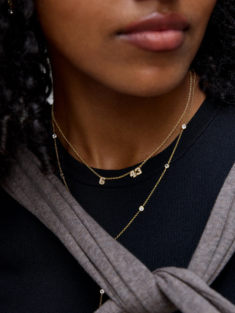 BaubleBar Varsity Number Custom Necklace - Two Gold Stations - 
    Personalized number necklace
  
