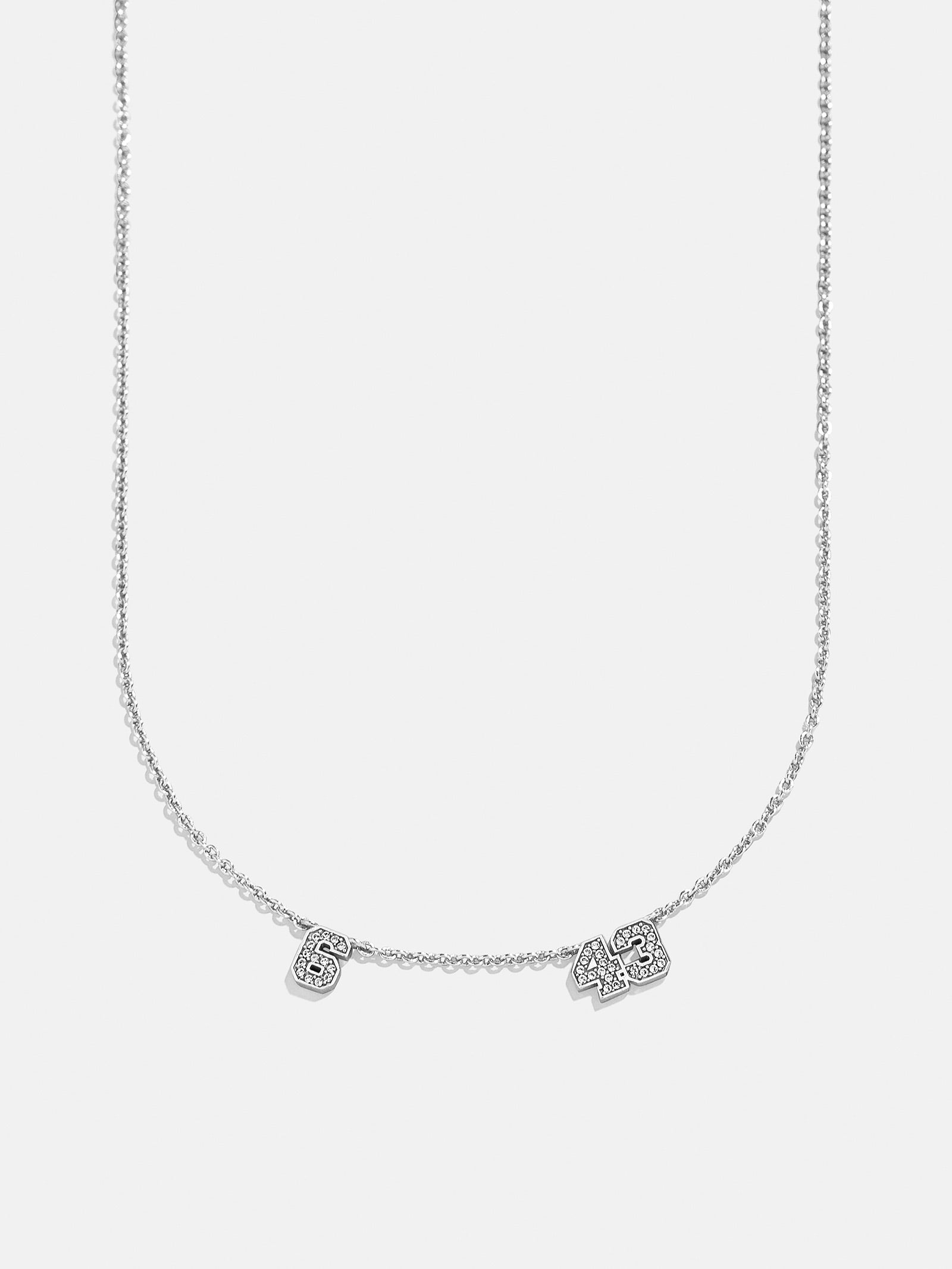 Varsity Number Custom Necklace - Two Silver Stations