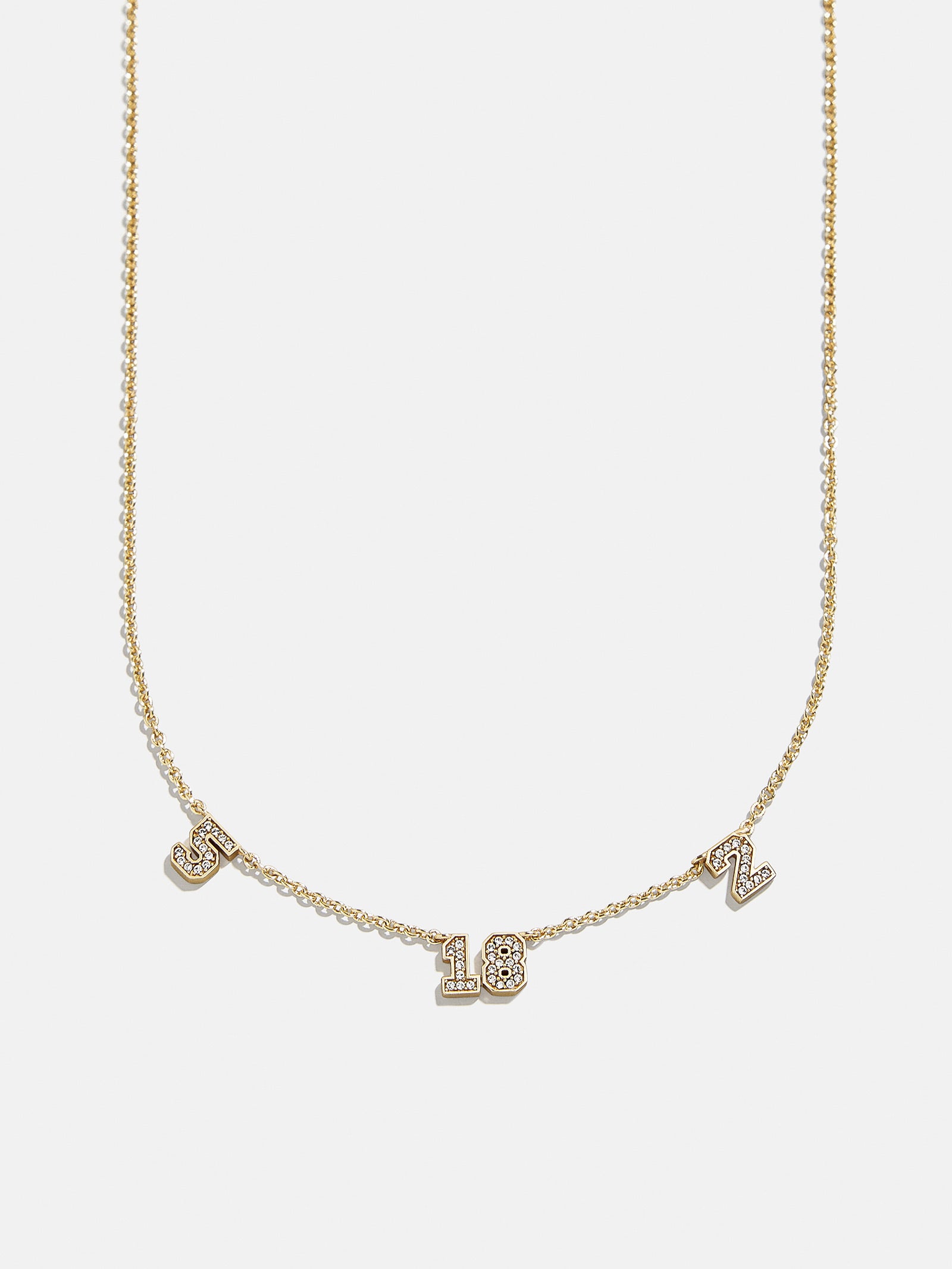 Varsity Number Custom Necklace - Three Gold Stations