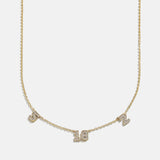 Varsity Number Custom Necklace - Three Gold Stations