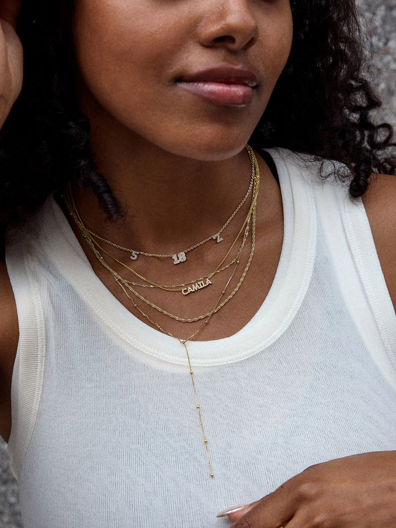 BaubleBar Varsity Number Custom Necklace - Three Gold Stations - 
    Personalized number necklace
  
