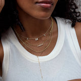 Varsity Number Custom Necklace - Three Gold Stations