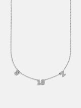 BaubleBar Varsity Number Custom Necklace - Three Silver Stations - 
    Personalized number necklace
  
