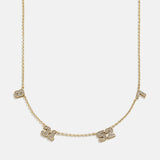 Varsity Number Custom Necklace - Four Gold Stations