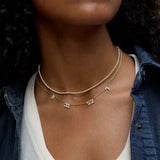 Varsity Number Custom Necklace - Four Gold Stations