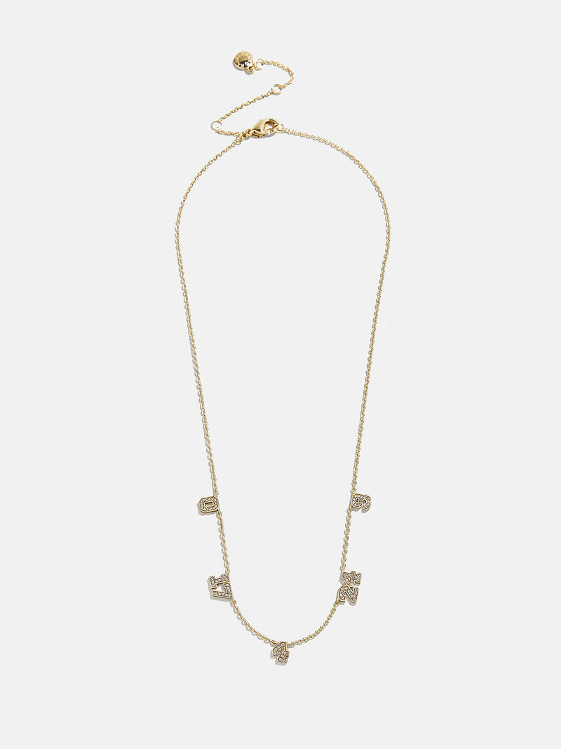 BaubleBar Varsity Number Custom Necklace - Five Gold Stations - 
    Personalized number necklace
  
