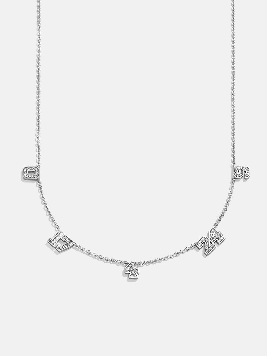 Varsity Number Custom Necklace - Five Silver Stations