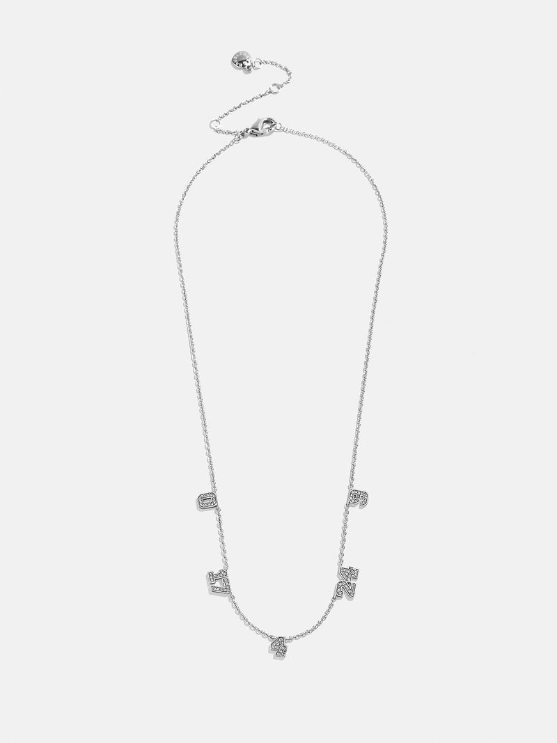 BaubleBar Varsity Number Custom Necklace - Five Silver Stations - 
    Personalized number necklace
  

