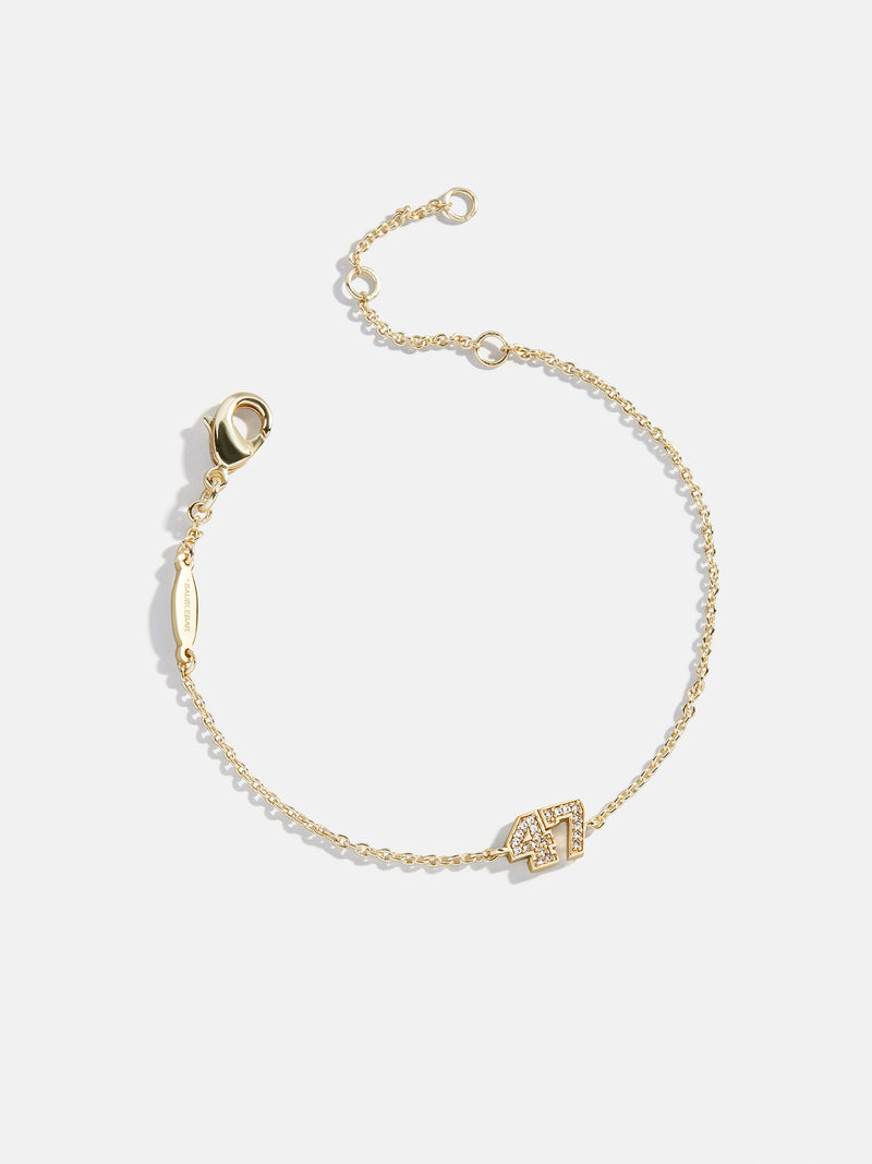 BaubleBar Varsity Number Custom Bracelet - One Gold Station - 
    Personalized charm bracelet 
  
