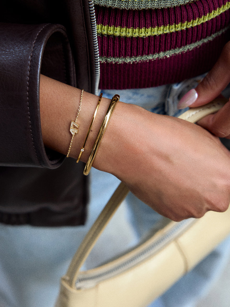 Varsity Number Custom Bracelet - One Gold Station
