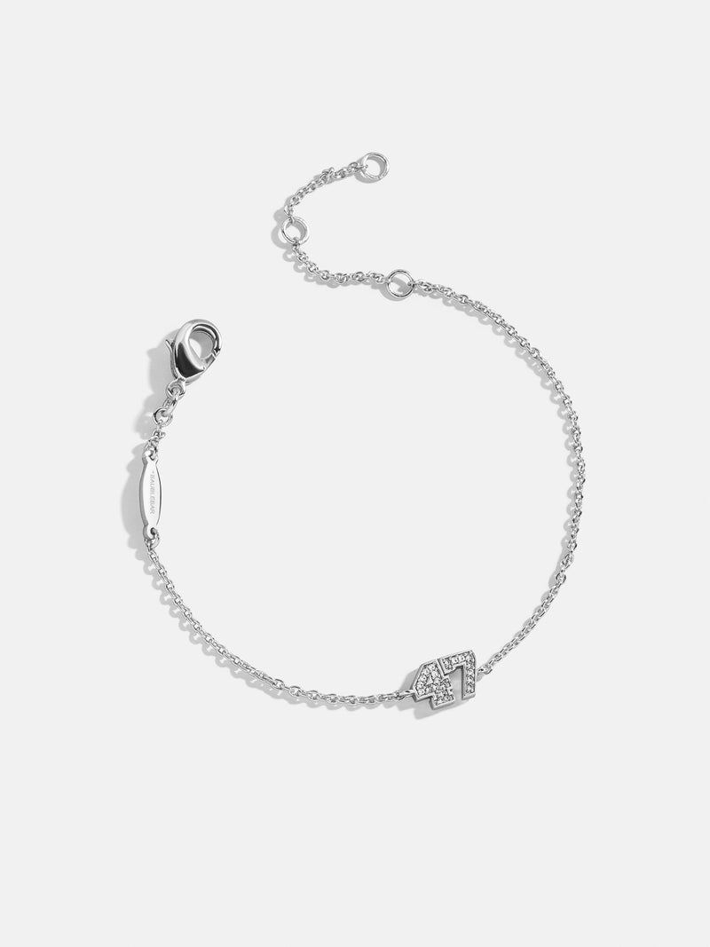 BaubleBar Varsity Number Custom Bracelet - One Silver Station - 
    Personalized charm bracelet 
  
