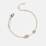 Varsity Number Custom Bracelet - Two Gold Stations