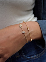 BaubleBar Varsity Number Custom Bracelet - Two Gold Stations - 
    Personalized charm bracelet 
  
