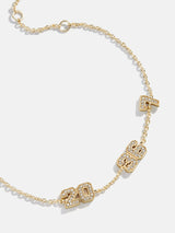 BaubleBar Varsity Number Custom Bracelet - Three Gold Stations - 
    Personalized charm bracelet 
  
